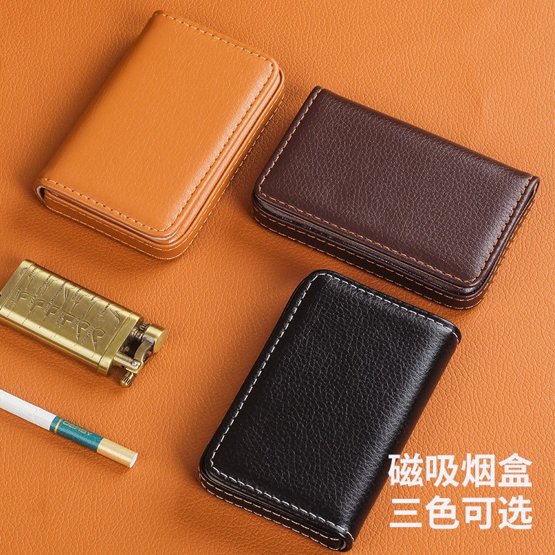 Smoking & Vaping Accessories - 휴대용 8mm 담배 케이스 PU 가죽